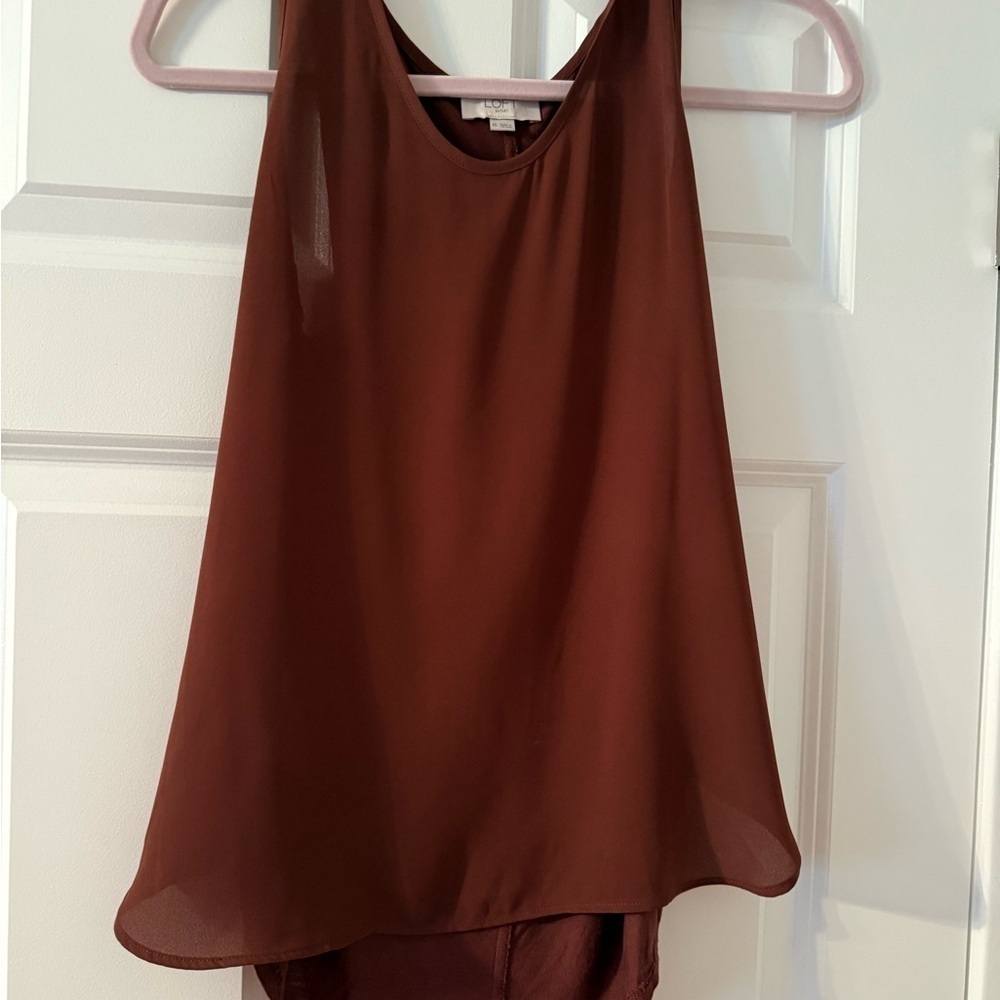Loft Outlet | Brown Sleeveless Top | Size XS
